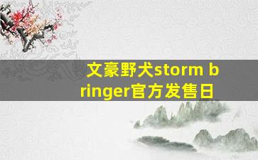 文豪野犬storm bringer官方发售日